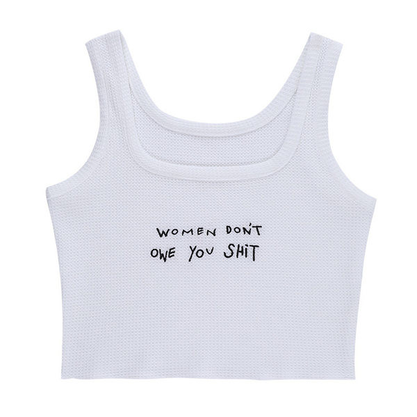 Κοντό γυναικείο φανελάκι με επιγραφή