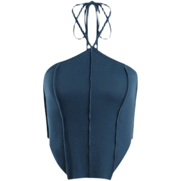 Κοντό γυναικείο φανελάκι με λεπτές τιράντες