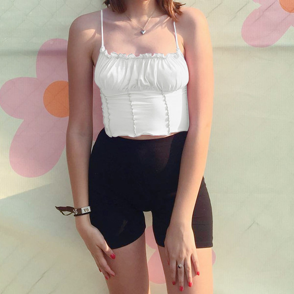 Γυναικείο κοντό μπουστάκι με λεπτές τιράντες