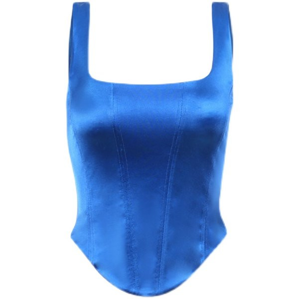 Εφαρμοσμένο γυναικείο μπουστάκι με τετράγωνη λαιμόκοψη και φερμουάρ