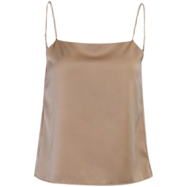 Γυναικείο σατέν φανελάκι με λεπτές τιράντες και γυμνή πλάτη