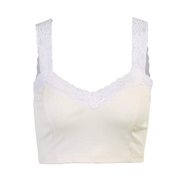 Moodne naiste lühike pitsrihmadega topp