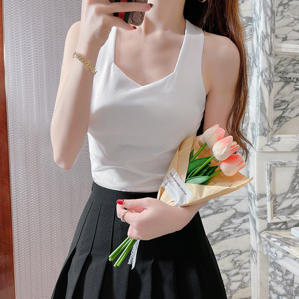 Naiste topp ristrihmadega seljal