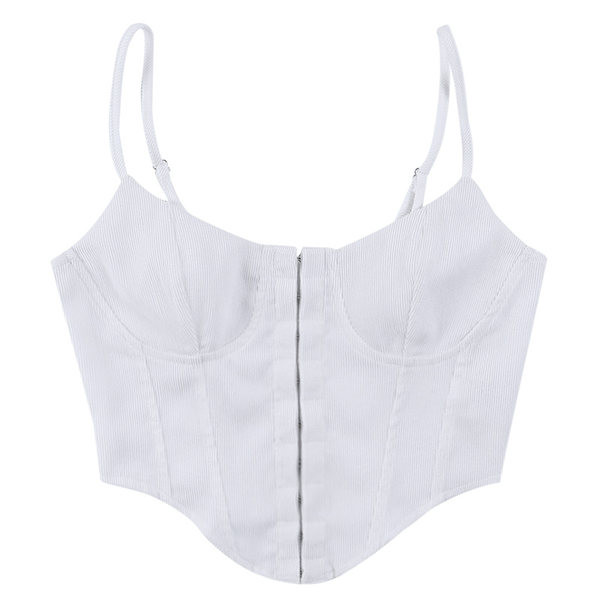 Дамско бюстие с копчета и тънки презрамки 