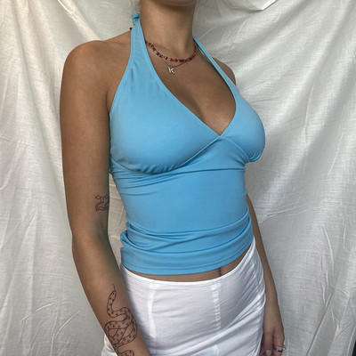 Γυναικείο κοντό μπουστάκι με λαιμόκοψη νέο μοντέλο