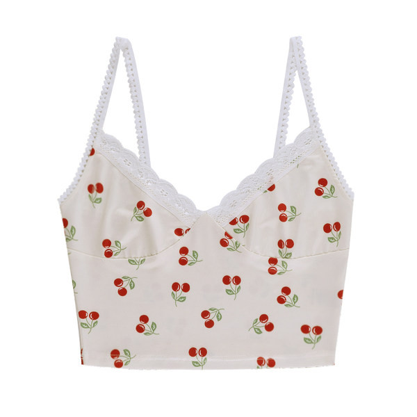 Къс потник с дантела и апликации