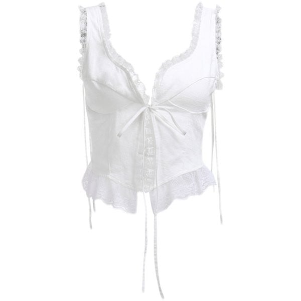 Moodne naiste rinnahoidja pitsiga - valget värvi