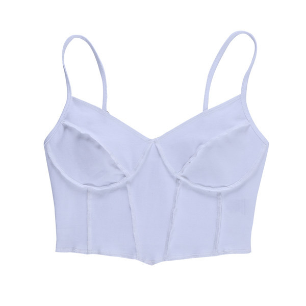 Γυναικείο φανελάκι με λεπτές τιράντες - άσπρο και μαύρο