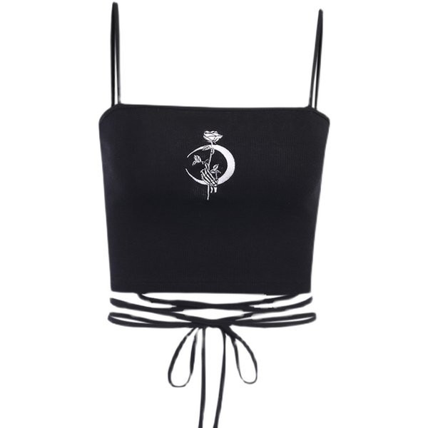 Lühike prindi ja lipsudega velvetist tanktop