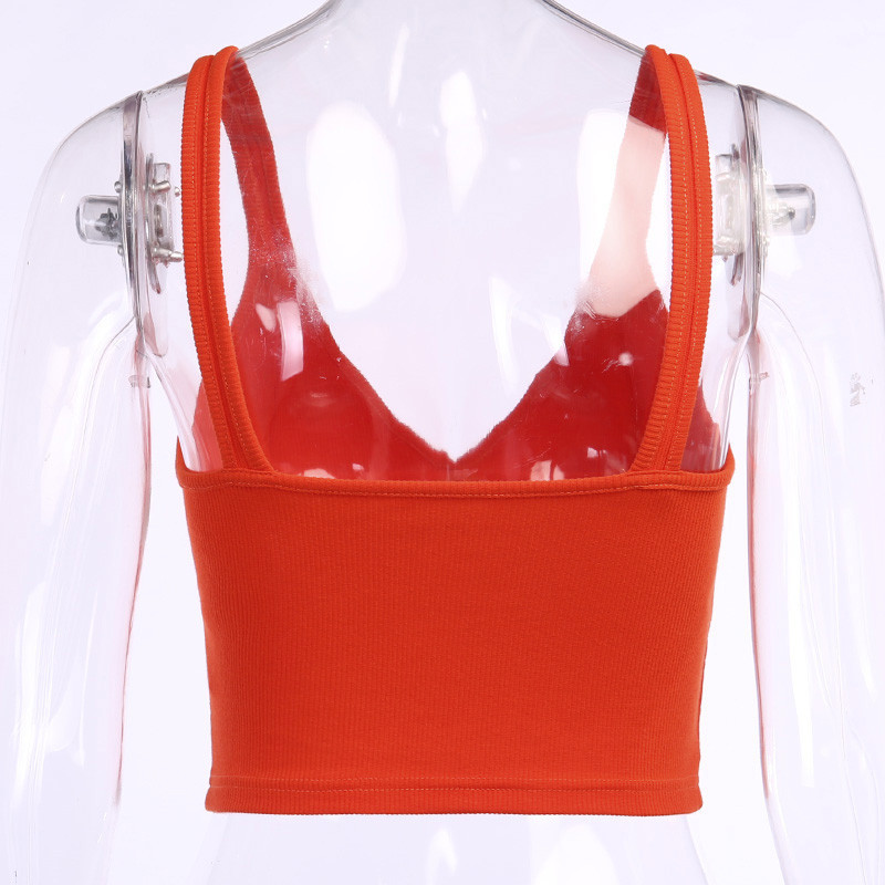 Дамско изчистено късо бюстие с шпиц деколте 