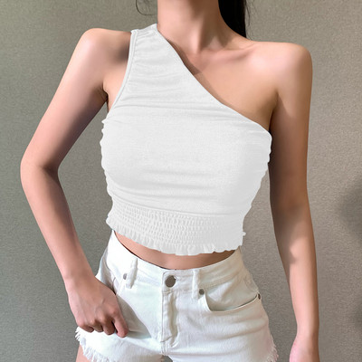 Lühike rihma ja kummiga naiste topp