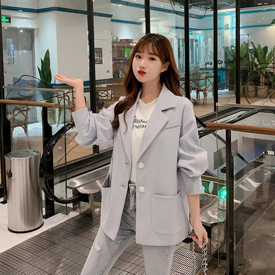 Модерно дамско сако с джобове и копчета