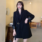 Naiste lai jakk musta värvi ja taskutega