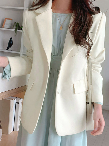 Изчистен модел дамско сако с дълъг ръкав