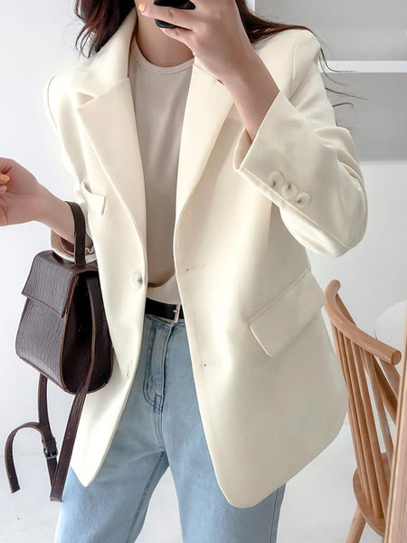 Дамско модерно сако в бял и черен цвят