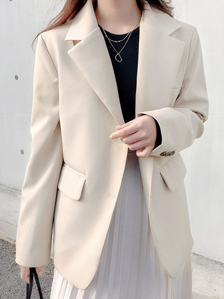 Дамско модерно сако в бял и черен цвят