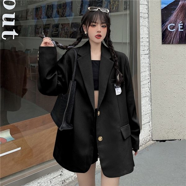 Нов модел дамско широко сако -черен и бежов цвят