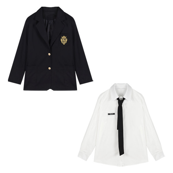 Ženska jakna crne boje sa džepom i vezom