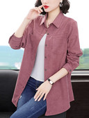 Γυναικείο μακρύ πουκάμισο με τσέπες και κούμπωμα με κουμπιά