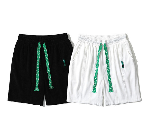 Дамски къси панталони с връзки в бял и черен цвят 