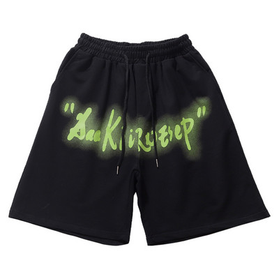 Γυναικείο φαρδύ κοντό αθλητικό σορτς με επιγραφή
