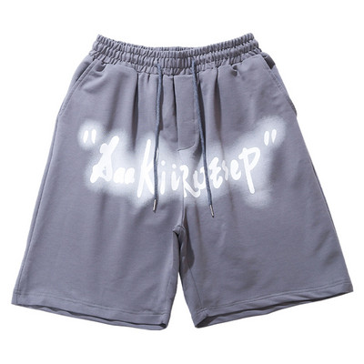 Γυναικείο φαρδύ κοντό αθλητικό σορτς με επιγραφή