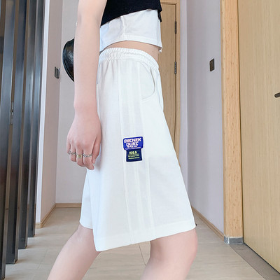 Φαρδύ βαμβακερό σορτς με ελαστική μέση