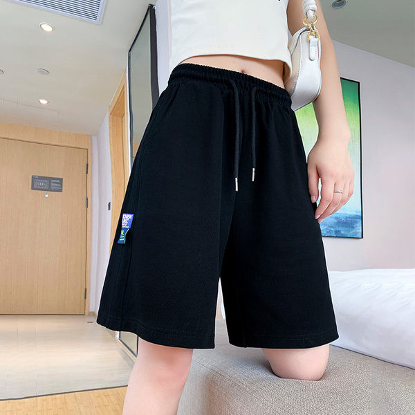 Φαρδύ βαμβακερό σορτς με ελαστική μέση