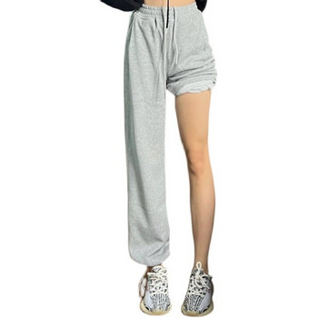 Дамски спортен панталон с връзки и ластична талия - три цвята