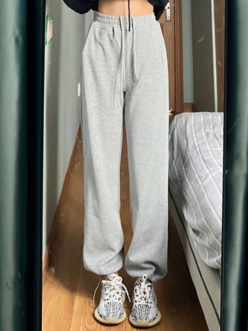 Дамски спортен панталон с връзки и ластична талия - три цвята