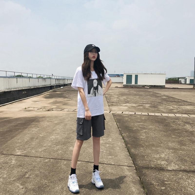 Alkalmi női nadrág zsebekkel - fekete és szürke