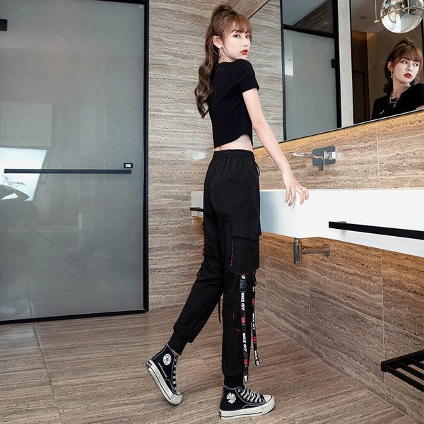 Ежедневен панталон с връзки и джобове - за жени