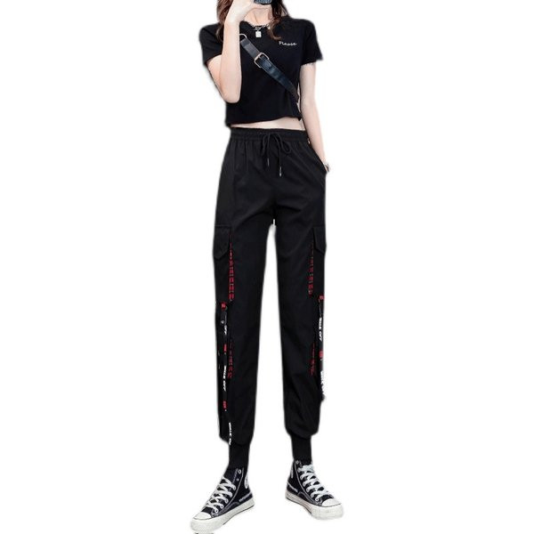 Ежедневен панталон с връзки и джобове - за жени