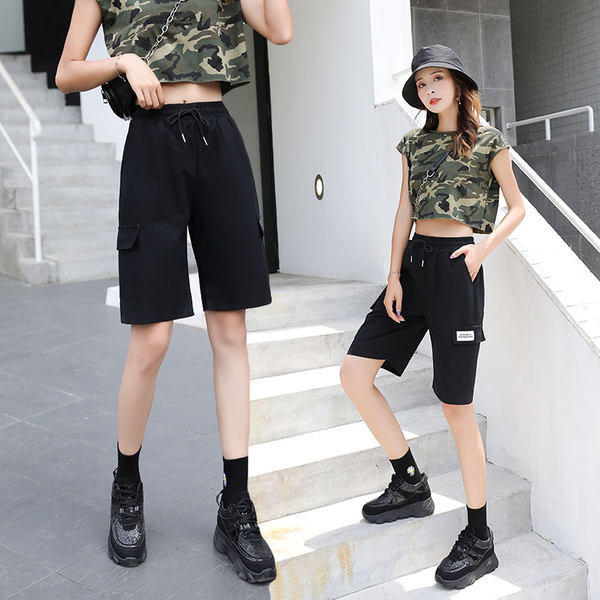 Casual γυναικείο παντελόνι 3/4 με τσέπες