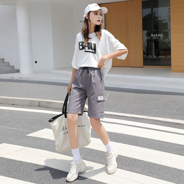 Casual γυναικείο παντελόνι 3/4 με τσέπες