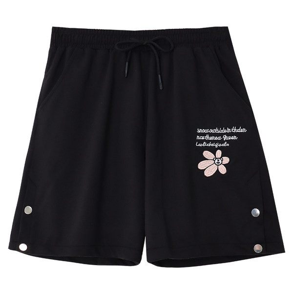 Casual παντελόνι με κέντημα και κουμπιά