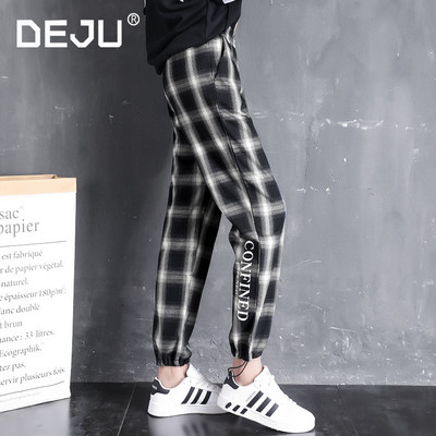 Γυναικείο καρό παντελόνι με επιγραφή και τσέπες