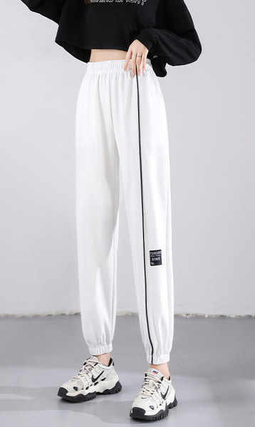 Γυναικείο αθλητικό παντελόνι με ψηλόμεσο και έμβλημα