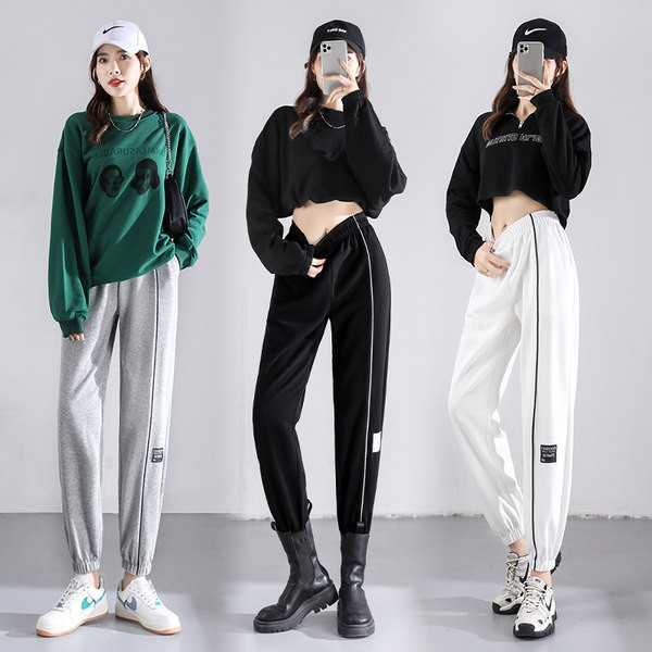 Γυναικείο αθλητικό παντελόνι με ψηλόμεσο και έμβλημα