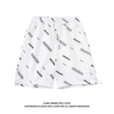 Γυναικείο σορτς με κορδόνια και επιγραφές  σετέσσρα χρώματα