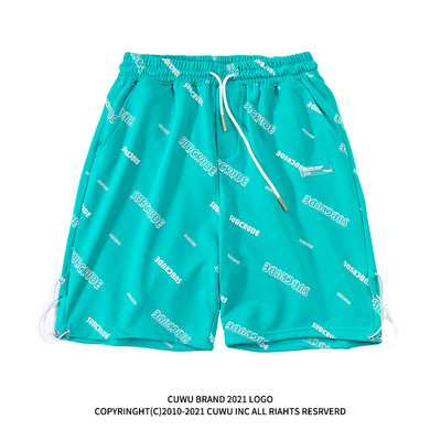 Γυναικείο σορτς με κορδόνια και επιγραφές  σετέσσρα χρώματα