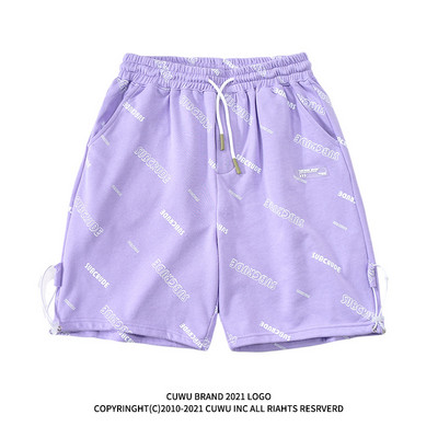 Γυναικείο σορτς με κορδόνια και επιγραφές  σετέσσρα χρώματα