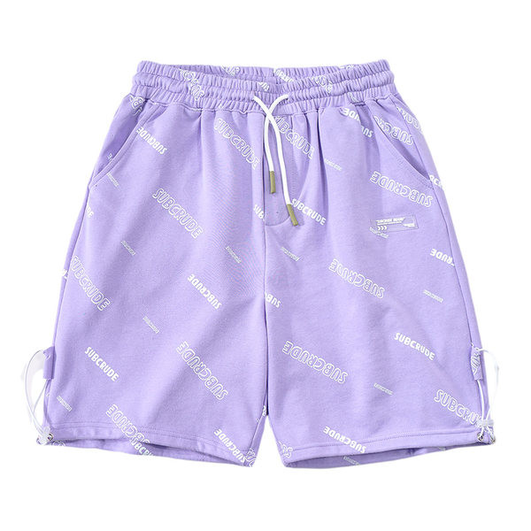 Γυναικείο σορτς με κορδόνια και επιγραφές  σετέσσρα χρώματα