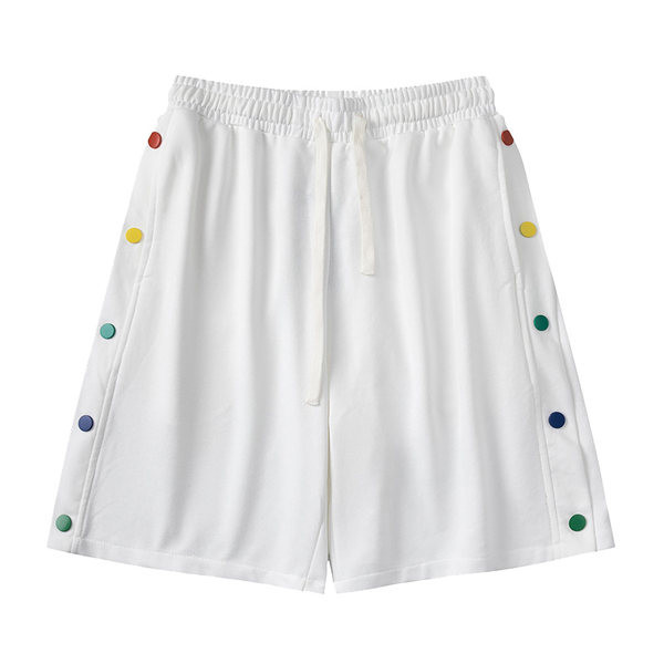 Naiste lipsude ja värviliste nööpidega lühikesed püksid