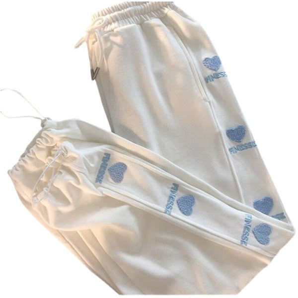 Αθλητικό παντελόνι με κορδόνια και κεντητή επιγραφή για γυναίκες