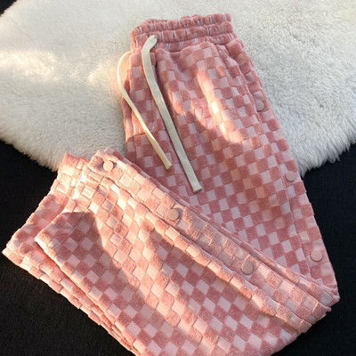 Casual παντελόνι με κουμπιά και ελαστική μέση