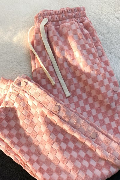 Casual παντελόνι με κουμπιά και ελαστική μέση