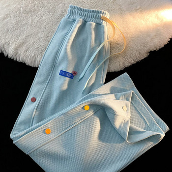 Casual γυναικείο ίσιο παντελόνι με χρωματιστά κουμπιά