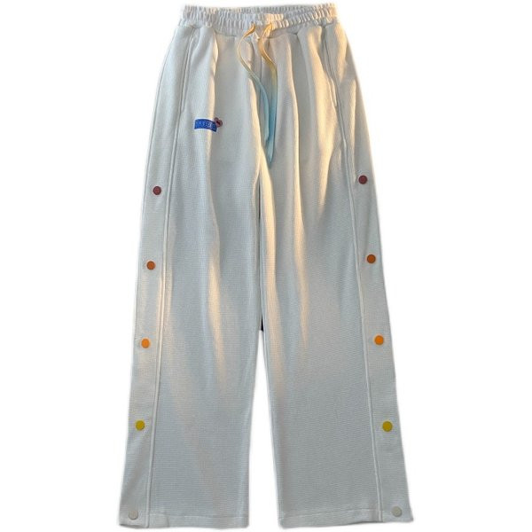 Casual γυναικείο ίσιο παντελόνι με χρωματιστά κουμπιά