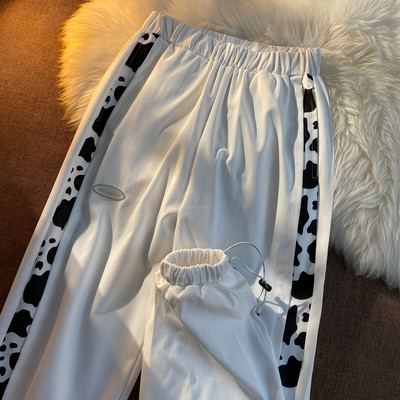 Γυναικείο αθλητικό παντελόνι με ψηλή μέση και επιγραφή